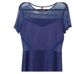 H&M Fab mesh blue dress Size 14 / EU 44 fit & fl